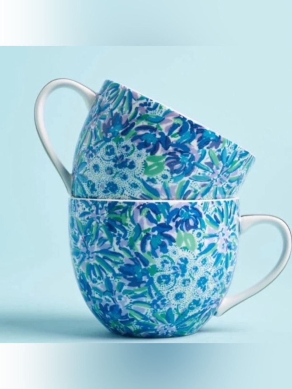 Lilly Pulitzer Ceramic Mugs, 12-ounce Lion Around Set